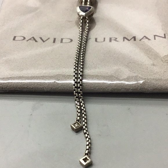David Yurman Novella Y Neclase Blue Topaz and Pave Diamonds - Picture 12 of 16
